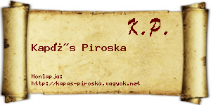 Kapás Piroska névjegykártya