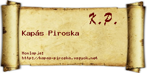 Kapás Piroska névjegykártya